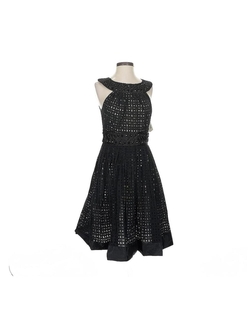 Alexia Admor Black Sleeveless A-Line Dress with Cutout Design NWT